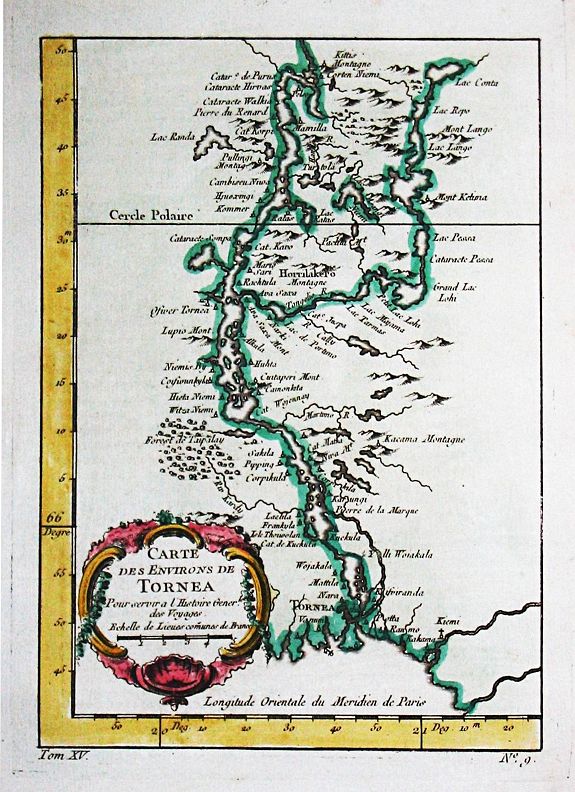 BELLIN, J.N., Carte des Environs de Tornea., antique map, old maps