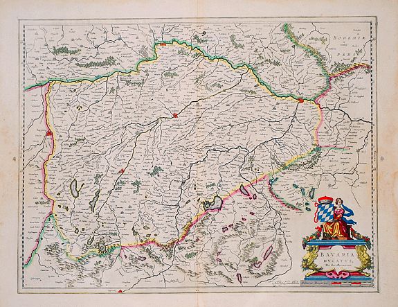 Blaeu, W., Bavaria Ducatus., antique map, old maps