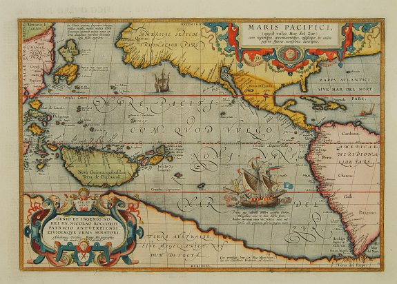 ORTELIUS,A., Maris Pacifici., antique map, old maps