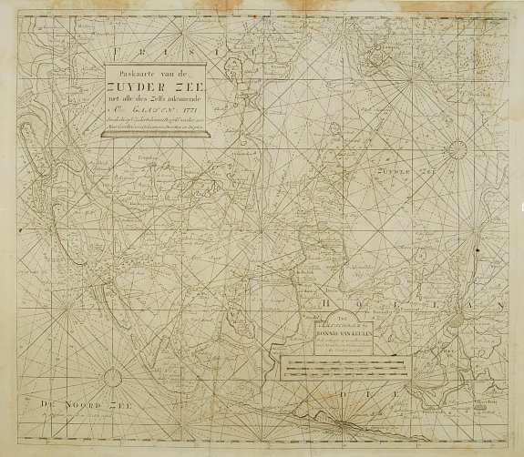 VAN KEULEN, G., Paskaarte van de Zuyder zee met alle des Zelfs inkoomende Gaaten A° 1771., antique map, old maps