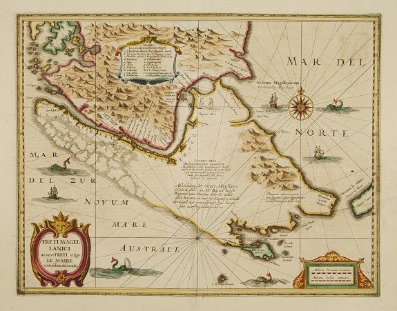 HONDIUS,H., Freti Magellanici ac novi Freti vulgo Le Maire.., antique map, old maps