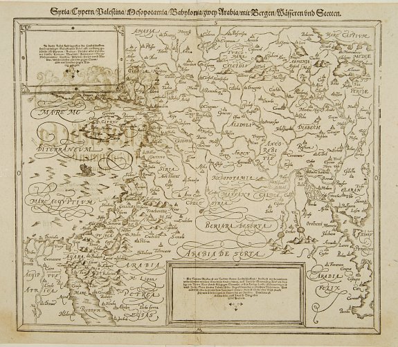 MÜNSTER,S., Syria, Cypern, Palestina, Mesopotamia.., antique map, old maps