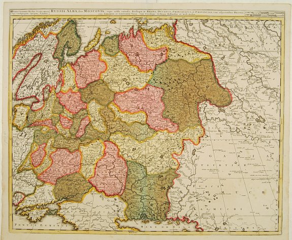 VALK,G. / L., Russia Alba, sive Moscovia, regio valde extensa, divisaque in regni.., antique map, old maps