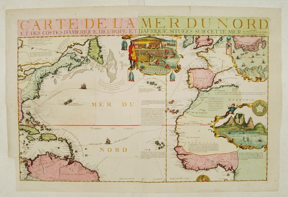 DE FER,N./ BENARD,J.F., Carte de la Mer du Nord., antique map, old maps
