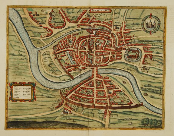 JANSSONIUS,J., Brightstowe., antique map, old maps