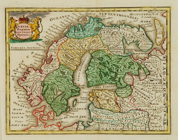 WEIGEL,Chr., Sueciae Regnum cum vicinis Regionibus., antique map, old maps