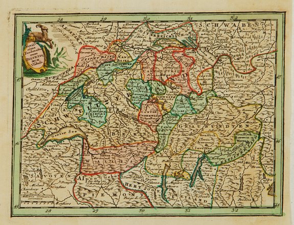 WEIGEL,Chr., Novissima Foederatorum Helvetiorum Tabula., antique map, old maps