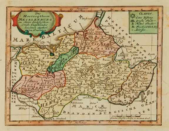 WEIGEL,Chr., Das Hertzogthum Mecklenburg.., antique map, old maps