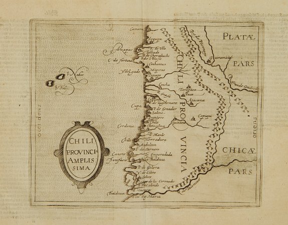 METELLUS,J./ ACOSTA,J.DE, Chili Provincia Amplissima., antique map, old maps