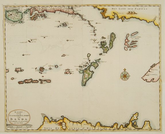 VALENTIJN,F., Kaart van de Zuyd-Ooster Eylanden van Banda., antique map, old maps