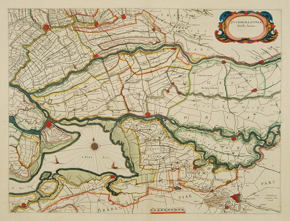 BLAEU,W., Zuydhollandia stricte sumta., antique map, old maps
