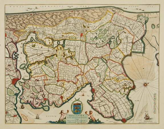 BLAEU,W., Hollandiae pars septentrionalis, Vulgo Westvriesland.., antique map, old maps