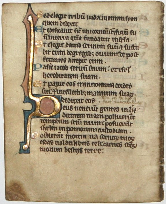 BREVIARY, Leaf on vellum from a manuscript Breviary., antique map, old maps