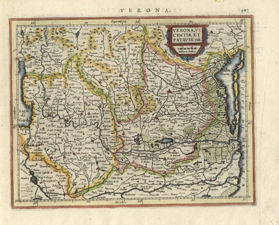 MERCATOR,G./ HONDIUS,J., Verona, Vicentiae et Pataviae dit., antique map, old maps