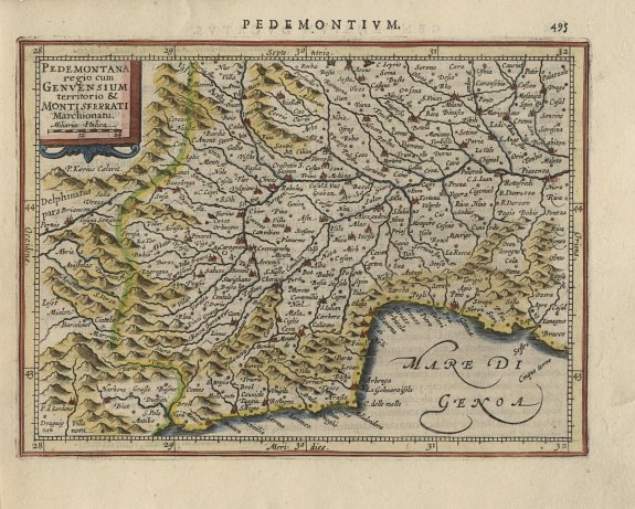 MERCATOR,G./ HONDIUS,J., Pedemontana.., antique map, old maps