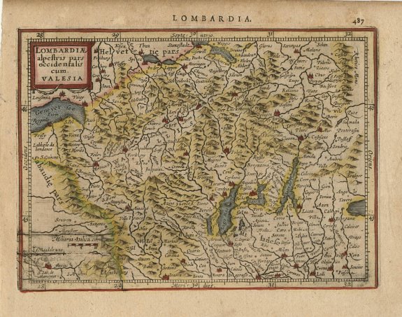 MERCATOR,G./ HONDIUS,J., Lombardiae.., antique map, old maps