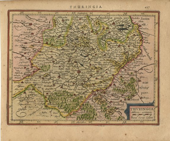 MERCATOR,G./ HONDIUS,J., Thuringia, antique map, old maps