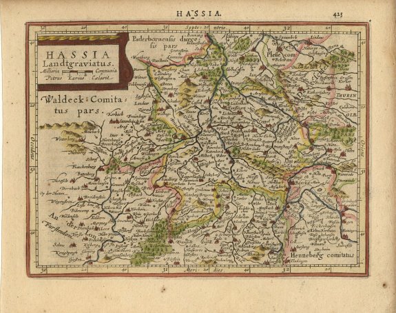 MERCATOR,G./ HONDIUS,J., Hassia.., antique map, old maps