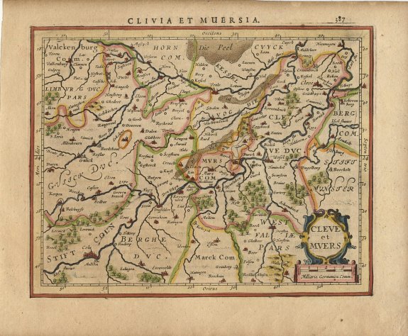 MERCATOR,G./ HONDIUS,J., Cleve et Muers., antique map, old maps