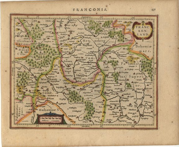 MERCATOR,G./ HONDIUS,J., Franckenland., antique map, old maps