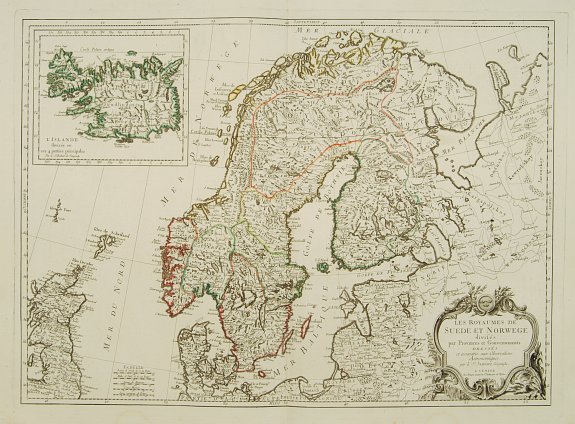 JANVIER, J. / SANTINI, F., Les Royaumes de Suede et Norwege divisés par Provinces.., antique map, old maps
