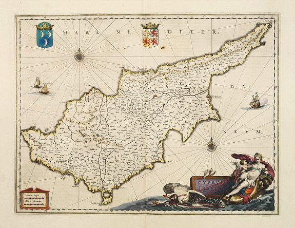 JANSSONIUS,J., Cyprus Insulae., antique map, old maps