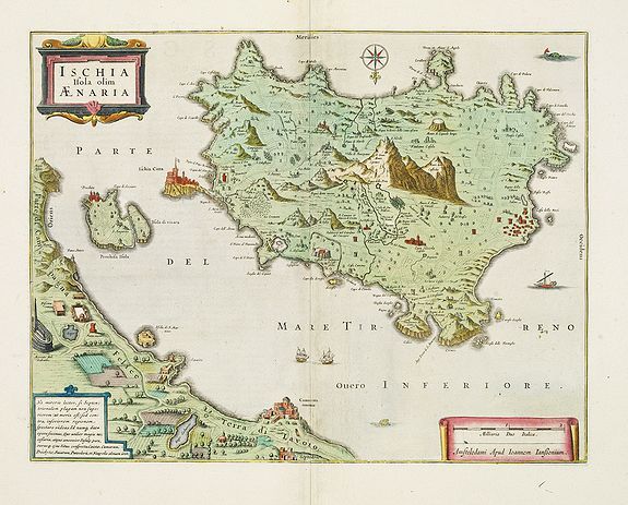 JANSSONIUS, J., Ischia, quae olim Aenaria., antique map, old maps