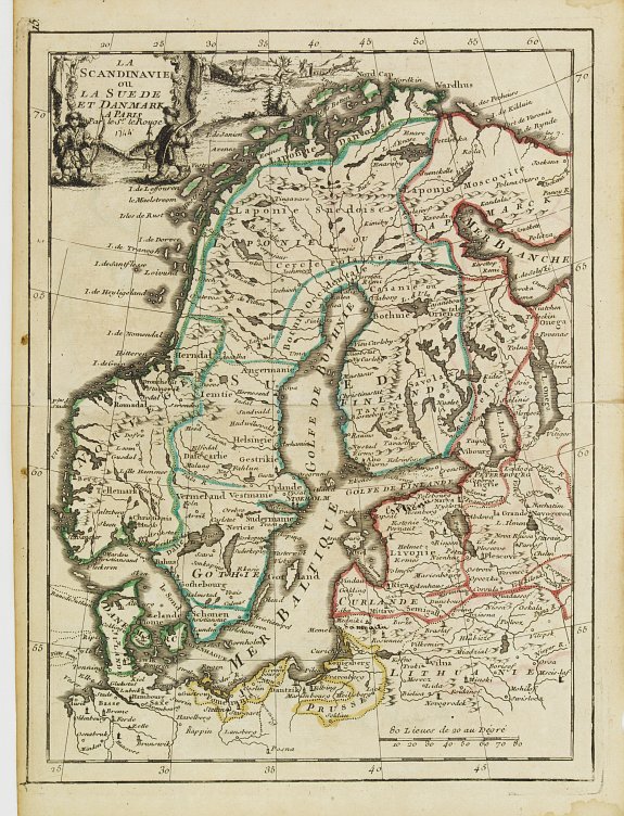LE ROUGE,G.L., La Scandinavie ounla Suede et Danmark., antique map, old maps