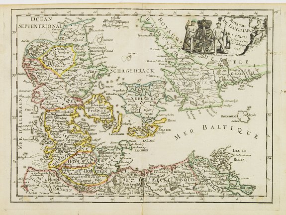 LE ROUGE,G.L., Royaume de Danemarck., antique map, old maps