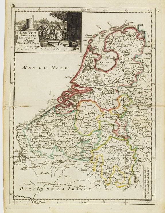 LE ROUGE,G.L., Les XVII Provinces des Pays Bas., antique map, old maps