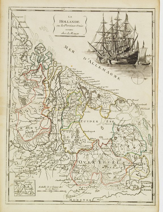 LE ROUGE,G.L., La Hollande ou les Provinces Reunies., antique map, old maps