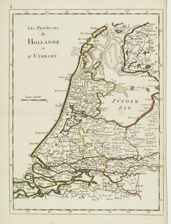 LE ROUGE,G.L., Les Provinces de Hollande et d'Utrecht., antique map, old maps