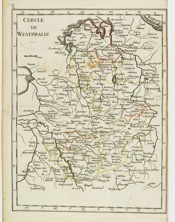 LE ROUGE, G.L., Cercle de Westphalie., antique map, old maps