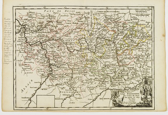 LE ROUGE, G.L., La Franconie., antique map, old maps