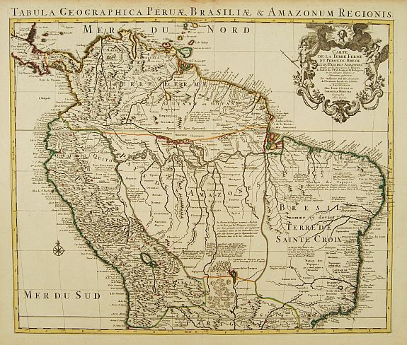 COVENS, J. / MORTIER, C., Carte de la Terre Ferme du Perou, du Bresil et du Pays des Amazones., antique map, old maps