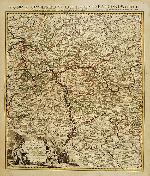 COVENS, J. / MORTIER, C., L'Electorat de Mayence, le Bas Palatinat et une Partie du Pays de Hesse.., antique map, old maps