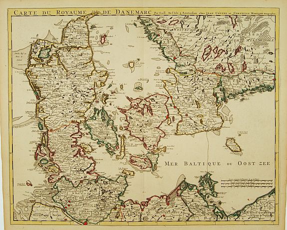 COVENS, J. / MORTIER, C., Carte Du Royaume De Danemarc.., antique map, old maps