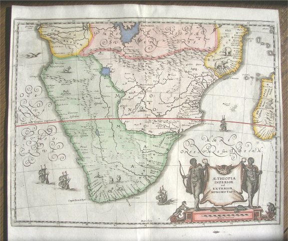 Merian, Mattheus, Aethiopia Inferior vel Exterior Monomotapa..., antique map, old maps