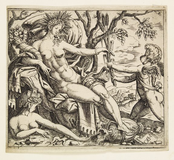 GIULIO BONASONE., Abundance. , antique map, old maps