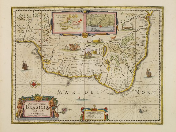 JANSSONIUS,J., Accuratissima Brasiliae Tabula., antique map, old maps