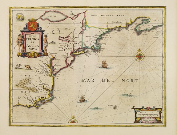 JANSSONIUS,J., Nova Belgica et Anglia Nova., antique map, old maps