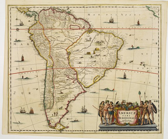 JANSSONIUS,J., Americae Pars Meridionalis., antique map, old maps