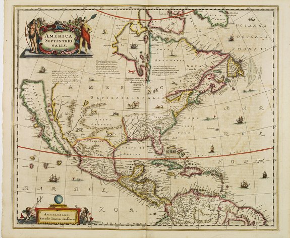 JANSSONIUS,J., America Septentrionalis., antique map, old maps