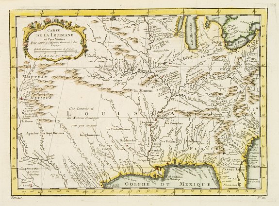 BELLIN,J.N., Carte de la Louisiane et pays Voisins., antique map, old maps