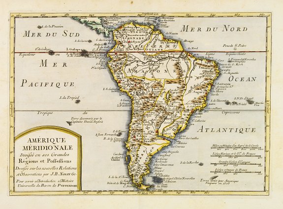 PUFFENDORF, BARON DE, Amèrique Méridionale divisée en ses Grandes Régions et Possessions., antique map, old maps
