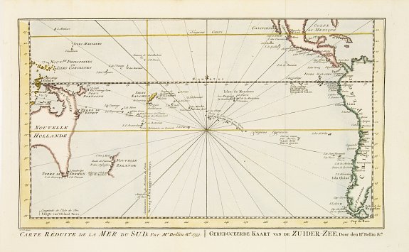 BELLIN,J.N./ HARREVELT,E.van/ CHANGUION,D.J., Carte réduite de la Mer du Sud.. Gereduceerde kaart van de Zuider-zee.., antique map, old maps