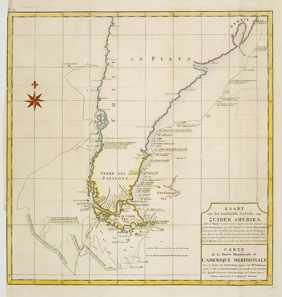 ANSON,G., Carte de la partie meridionale avec la route du Centurion, depuis l'Isle Ste. Catherine.., antique map, old maps
