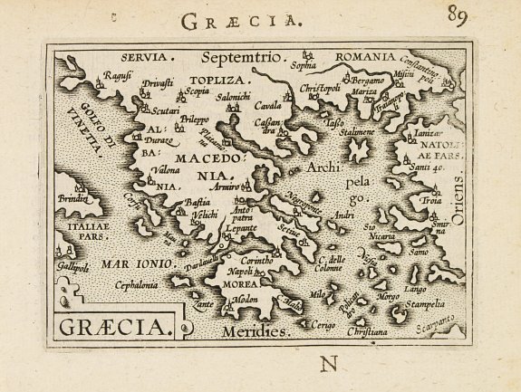 ORTELIUS,A. / GALLE,F., Graecia., antique map, old maps