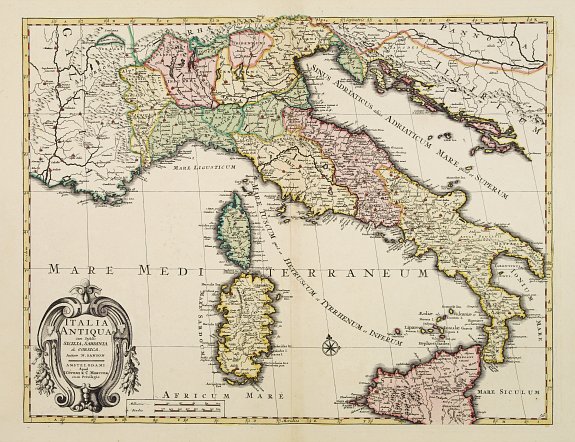 SANSON,N./ MARIETTE,P., Italia Antiqua cum insulis Sicilia Sardinia.., antique map, old maps