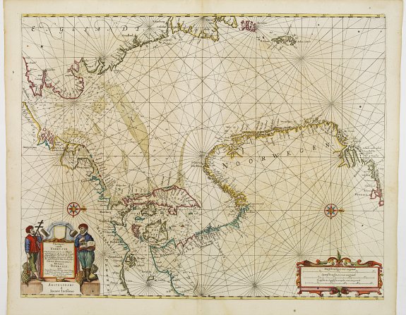 JANSSONIUS,J., Pascaart vande Noort-Zee.., antique map, old maps
